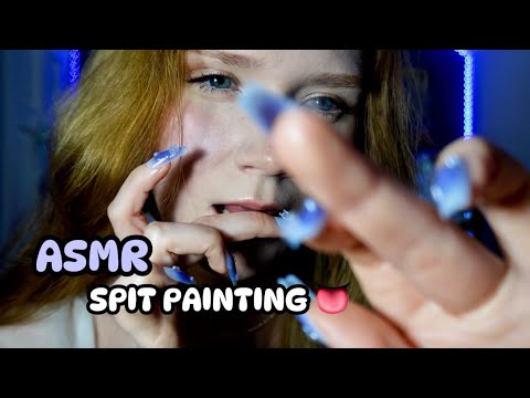ASMR spit painting👄🖌️ [wet mouth sounds]