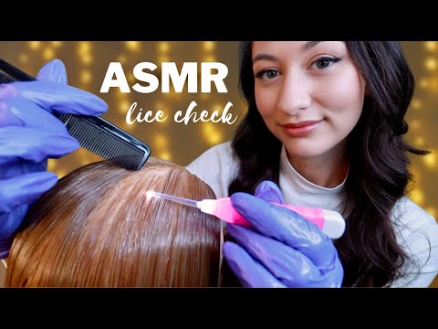 ASMR Lice Check + Scalp Treatment ❤️ Scalp Scratching, Brushing & Massage Roleplay