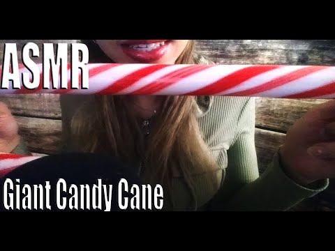 {ASMR} Giant candy cane tapping and licking