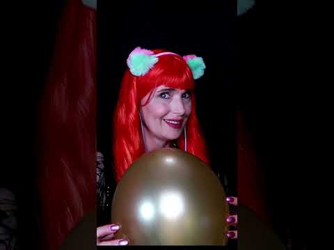 ASMR: Blowing Up/Inflating/Tapping/Popping Gold Balloon  #shorts
