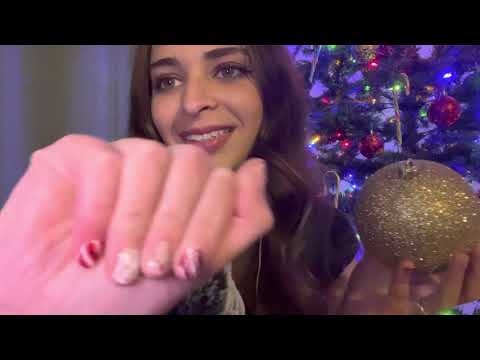 ASMR| Tapping on ornaments while talking about Christmas Traditions 🎄