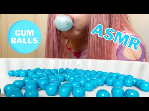 ASMR Chewing Sounds | Chewing Blue Gum balls 💙