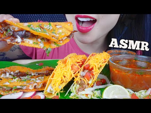 ASMR QUESA TACOS WITH CONSOMME + BEEF TACO (EATING SOUNDS) NO TALKING | SAS-ASMR