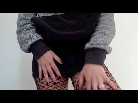 asmr scratching skirt and fishnets