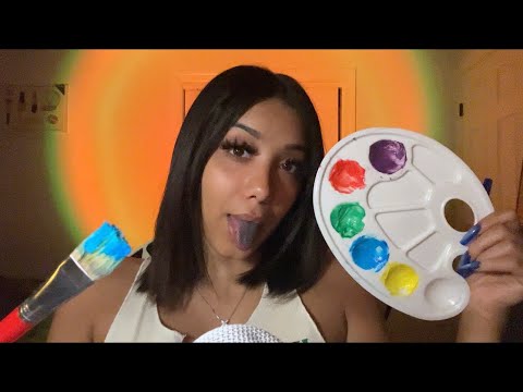 ASMR| Spit Painting You With Edible Paint 🎨 Mouth sounds
