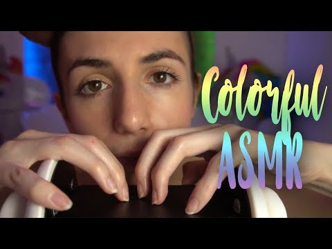 ASMR | Colorful cuddles for your ears! (Massage, movements and tapping)