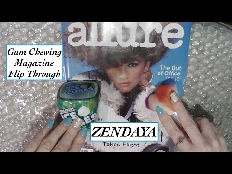 [ASMR] Gum Chewing Magazine Flip Through | ZENDAYA | Whispering | Page Turning