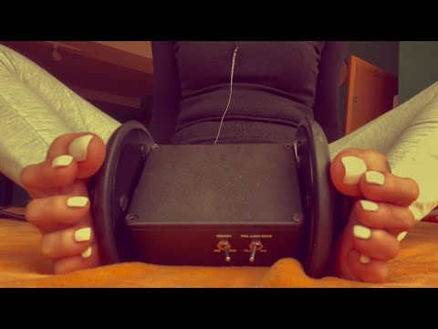 ASMR ear massage with feet and hands - nail tapping