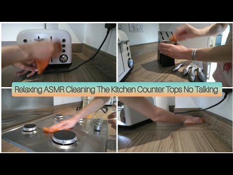 ASMR - Cleaning the Kitchen Counter Tops No Talking