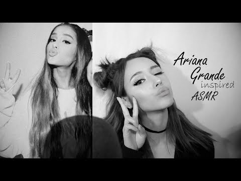 ASMR Ariana Grande roleplay (whispering, inaudible, mic brushing, sk, gum chewing, sounds)