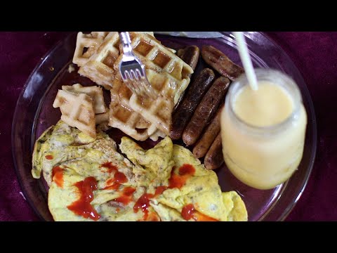 NEXT STIMULUS CHECK  | PROTEIN SAUSAGES WAFFLES ASMR EATING SOUNDS