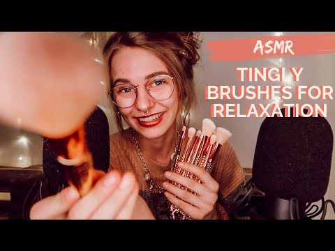 ASMR - Mic & Camera BRUSHING (Visual Effects) With TINGLY Brush Assortment (deutsch/german)