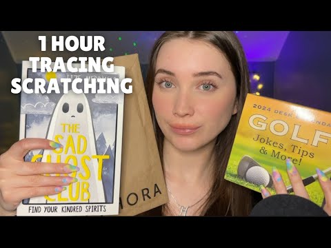 1 HOUR ASMR 😴 Tracing & Scratching on Books & Cardboard Items 😍