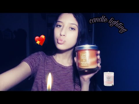 (ASMR) Candle🕯 lighting, tapping, (darkness)