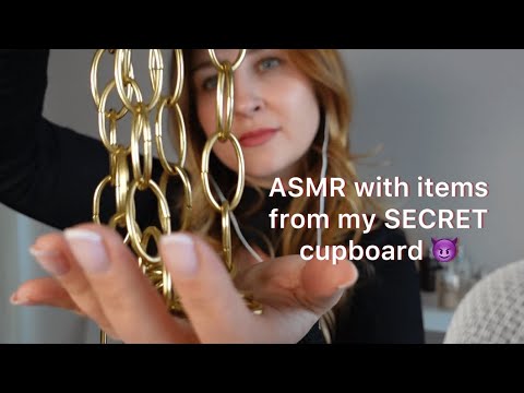 ASMR with items from my *SECRET* cupboard! Ribbon, leather, lace and chain.