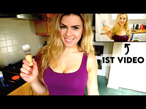 ASMR RE-CREATING MY FIRST GIRL NEXT DOOR VIDEO! Men's Shave & Haircut