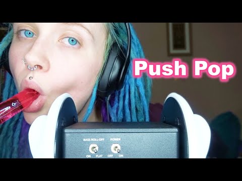 ASMR Licking And Sucking Push Pop | Wet Mouth Sounds | Binaural