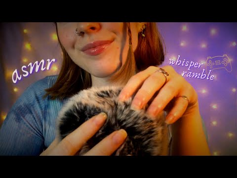 ASMR ◦ Slow Whisper Ramble & Fluffy Mic Scratching: how I got into gaming