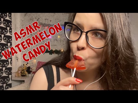 ASMR super intense candy eating mouth sounds + red lipstick