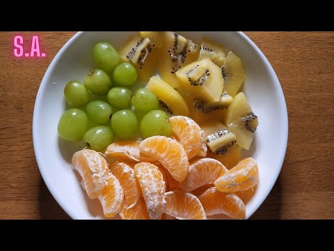 Asmr || Cuties Orange, Green Grapes & Yellow Kiwis Eating Sounds (NOTALKING)