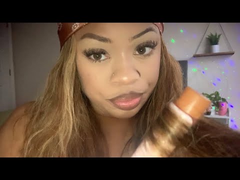 ASMR | Ghetto Best Friend Does Your Hair Role play ( Gum Chewing ) POV