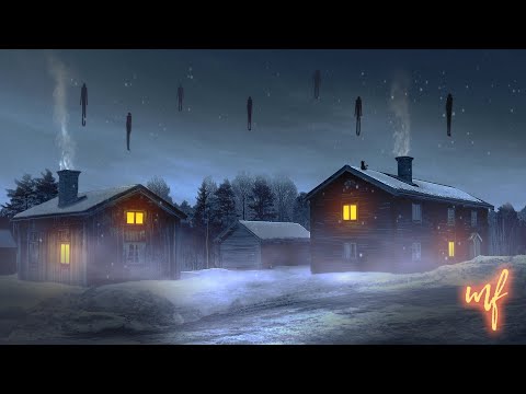 A Strange Winter Town ASMR Ambience (crunchy snow sounds in a mysterious village)