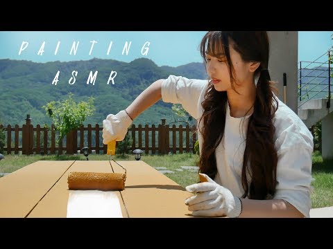 ASMR 야외에서 페인트 칠하는 소리 [nature sounds] painting asmr꿀꿀선아 音フェチ