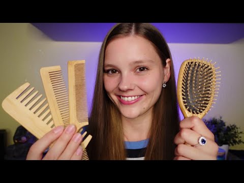 ASMR Long Hair Brushing with Wooden Brush & Combs | ft. ReadYourHeart Jewelry + Discount Code