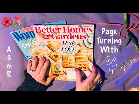 ASMR Slow page turning (Almost unintelligible whispers) Show & tell of crinkle magazines