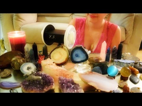 ASMR My Crystal Collection. MEGA Wet Mouth Sounds, Fake Eating Sounds, Tapping, Whisper, Soft Spoken