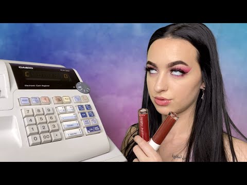 [ASMR] RUDE Lip Gloss Store Cashier | Real Cash Register & Nail Tapping