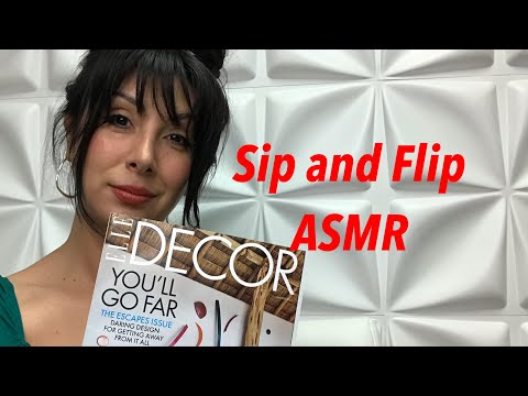 Sip and flip ASMR/ magazine flip through