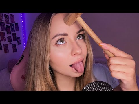 ASMR hitting you with hammer and mouth sounds