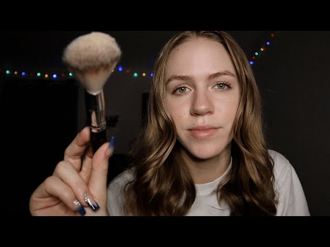 ASMR Face Brushing/Scratching and Trigger Words (tickle, tingle, relax, scratch)