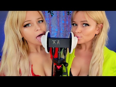 ASMR Twin 👅 French Kissing Your Ears with Tongue 👅 [No Talking]