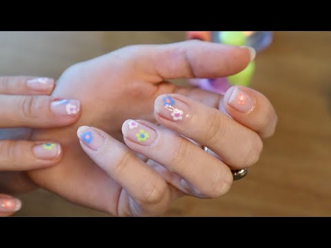 ASMR | At-home flower manicure & natural nail care routine (whisper) 🌸