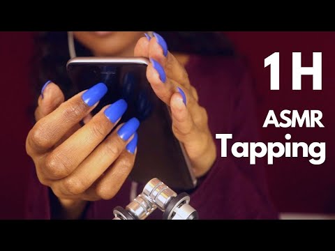 1 Hour ASMR Tapping with long nails (No talking)