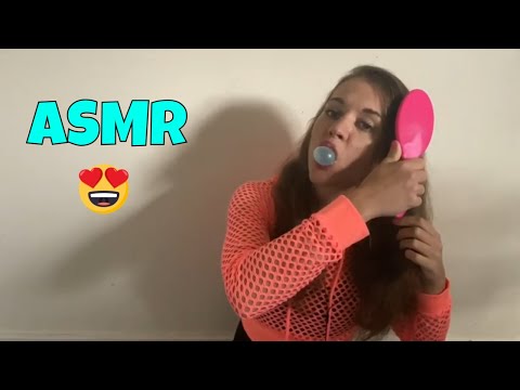 asmr brushing hair sound& blowing bubbles very relaxing