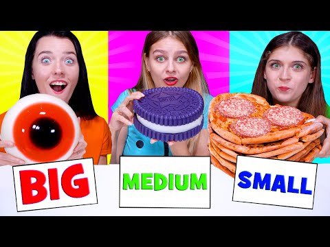 ASMR Big, Medium and Small Gummy Food Challenge By LiLiBu