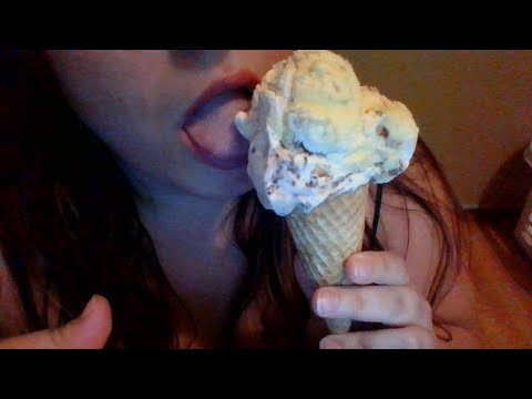 ASMR Ice Cream | Wet mouth sounds | Banana Split | Moose Tracks