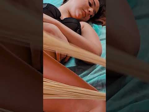 Painful anti-cellulite massage thighs with bamboo brooms for Anna #cellulite #shorts #thighs