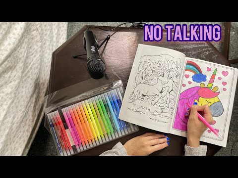 ASMR No Talking Page Turning | Coloring With Markers - Coloring Book.