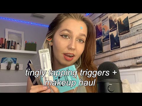 ASMR | tapping triggers + makeup haul