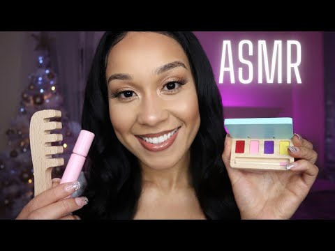 ASMR Doing Your Makeup & Hair🧸 WOODEN Cosmetics Personal Attention