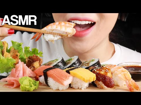 ASMR SUSHI Nigiri Soft Shell Crab Roll 🍣 Eating Sounds Mukbang 초밥먹방