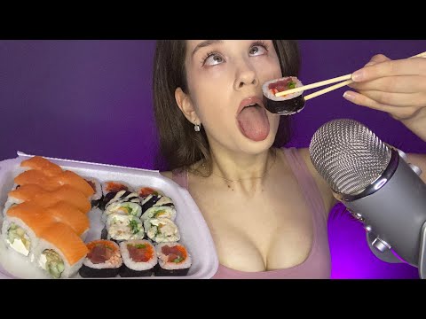 ASMR Mouth sounds Eating Sushi 🍣 🍱