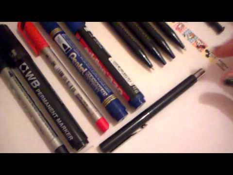 ASMR pencil case arranging pens