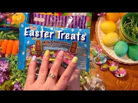 ASMR Easter Treats (No talking) Making treat bags for Easter/Plastic crinkles.