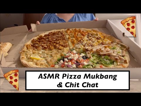 ASMR Giant Pizza Mukbang & Chit Chat | Whispered Ramble, One Bite Pizza Review Discussion