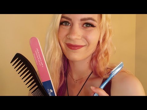 ASMR Hair Trimming, Eyebrow Shaping, Nail Filing & More! | Ultimate Personal Attention :)